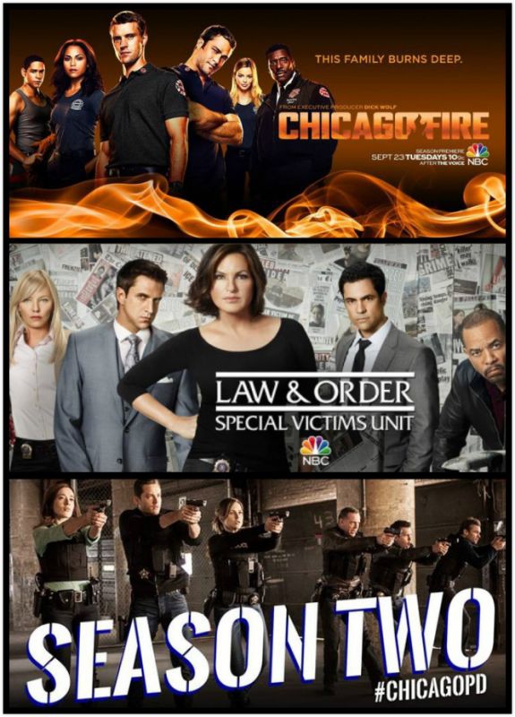 《风城烈焰 Chicago Fire》《风城悍警 Chicago PD》《法律与秩序：特殊受害者 Law & Order: Special Victims Unit》三剧确