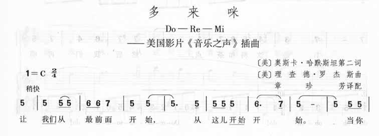 经典英文歌曲 音乐之声_哆-来-咪do re mi-必听！附英文歌词